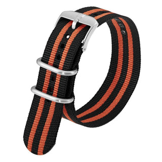 NATO-Armband, 23 mm, FNX.3950.36Q.K, Schwarz / Orange