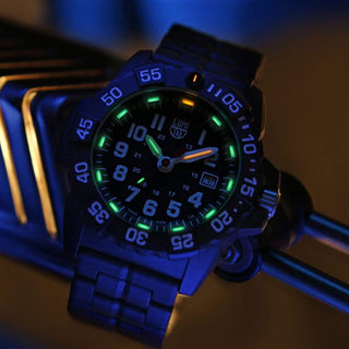 Navy SEAL, 45 mm, Taucheruhr - 3502.L, UV Shot grüne und orangene Leuchtröhren